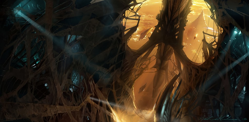 Illustration for article titled Thor concept art shows how cool the Dark Elves' realm could have looked
